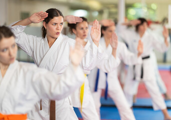 Kata karate female classes movements , fighting techniques to prepare them for competitions....