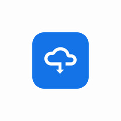 Fototapeta premium cloud download icon sign vector