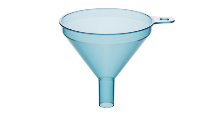 Blue Plastic Funnel Isolated on White Background