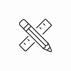 pencil ruler icon sign vector