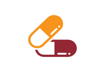 Modern Capsule Icon Logo Design, Medicine Symbol, Pharmaceutical Art, Health Care Emblem, Medical Capsule Illustration, SVG File