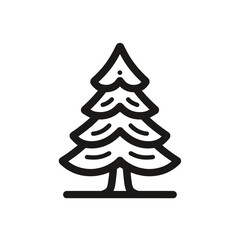 Minimalist line art illustration of a Christmas tree  