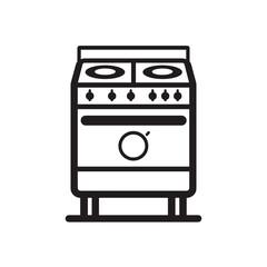 Fototapeta premium Minimalist line art of cooking stove in simple black design 