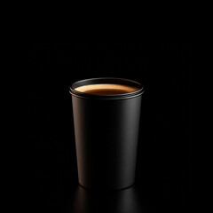 Coffee cup illuminated against a dark background
