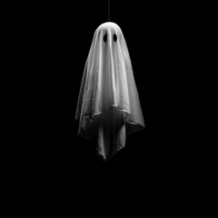 Ghost figure hanging in a dark background setting