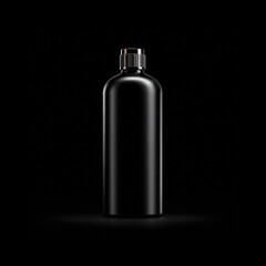 Sleek black bottle on a dark background