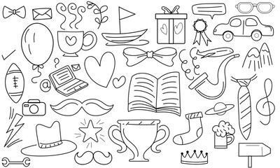 Father day pattern. doodle style illustration background
