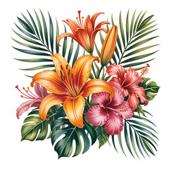 There is a bouquet of flowers  isolated