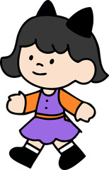 cartoon happy halloween fun illustration spooky slogan t-shirt decoration 