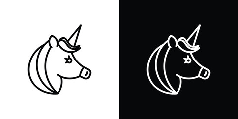 Alicorn icon. Simple element illustration. outline and flat symbol design