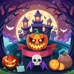 halloween background with pumpkins