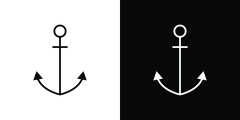 Anchor icon. Simple element illustration. outline and flat symbol design © Hunt