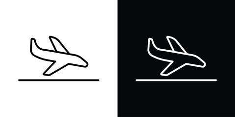 Arrival icon. Simple element illustration. outline and flat symbol design