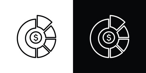 Asset allocation icon. Simple element illustration. outline and flat symbol design