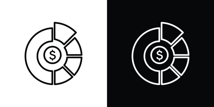 Asset allocation icon. Simple element illustration. outline and flat symbol design