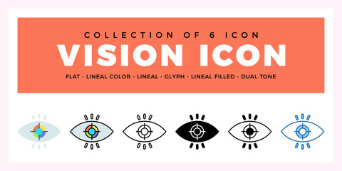 Pack of 6 Vector vision icon