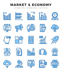 Set of Market & Economy icons. Vector Illustration.