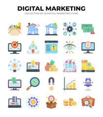 Collection of 25 Digital Marketing Icons. Boost Your Brand with Engaging Visuals