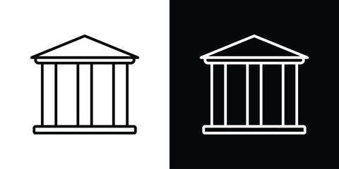 Bank icon. Simple element illustration. outline and flat symbol design