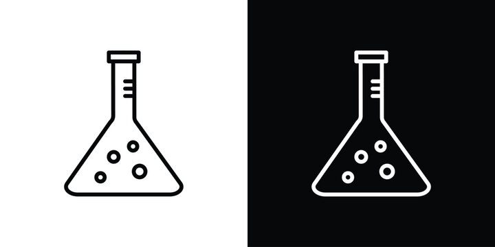 Beaker icon. Simple element illustration. outline and flat symbol design