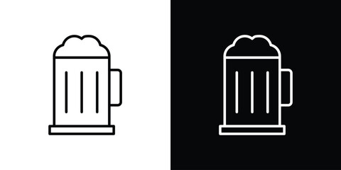 Beer mug icon. Simple element illustration. outline and flat symbol design
