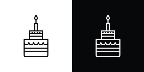 Birthday cake icon. Simple element illustration. outline and flat symbol design