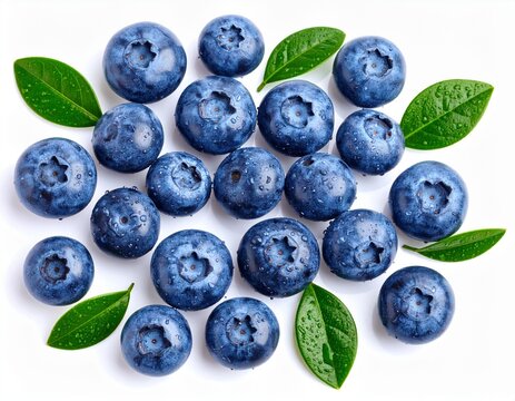 blueberries on a white background