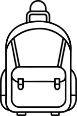 Backpack Icon, School Bag Outline, Travel Pack Illustration
