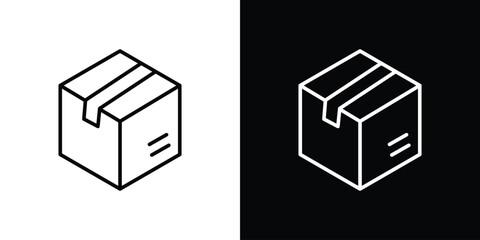 Box icon. Simple element illustration. outline and flat symbol design