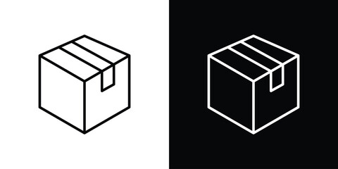 Box icon. Simple element illustration. outline and flat symbol design