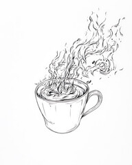 Realistic and artistic illustrations of coffee beans, brewing equipment, coffee cups, baristas, coffee farms, roasting processes, and café scenes