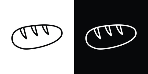 Bread loaf icon. Simple element illustration. outline and flat symbol design