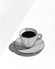 Realistic and artistic illustrations of coffee beans, brewing equipment, coffee cups, baristas, coffee farms, roasting processes, and café scenes