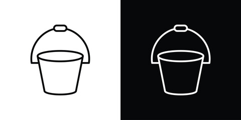Bucket icon. Simple element illustration. outline and flat symbol design