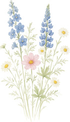 Botanical Watercolor Meadow