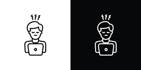 Burnout icon. Simple element illustration. outline and flat symbol design