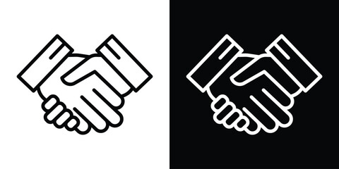 Business deal icon. Simple element illustration. outline and flat symbol design