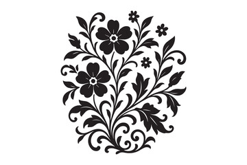 Elegant flower design silhouette with white background