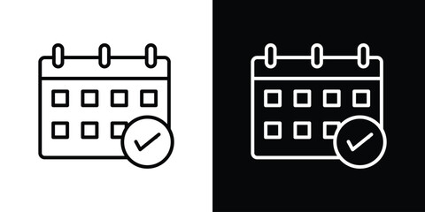 Calendar check icon. Simple element illustration. outline and flat symbol design