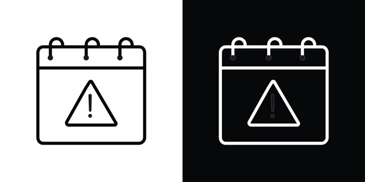 Calendar exclamation icon. Simple element illustration. outline and flat symbol design
