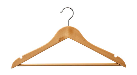 Wooden Clothes Hanger on White Background