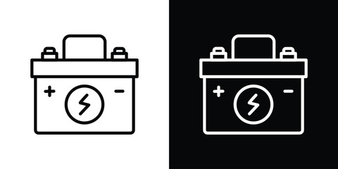 Car battery icon. Simple element illustration. outline and flat symbol design