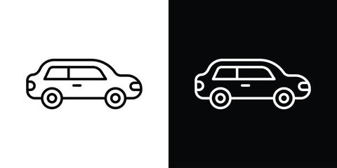 Car icon. Simple element illustration. outline and flat symbol design