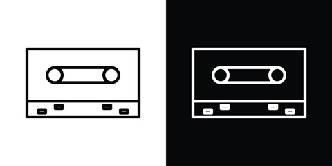 Cassette tape icon. Simple element illustration. outline and flat symbol design