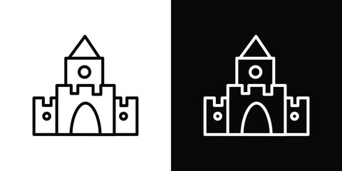 Castle icon. Simple element illustration. outline and flat symbol design