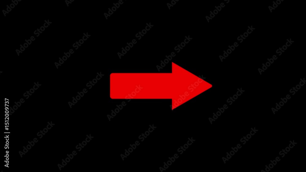 Poster animated red arrow indicating direction on a dark background symbolizing progression and moving forw