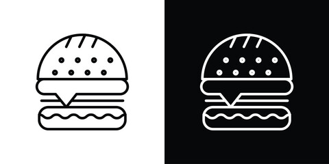 Cheese burger icon. Simple element illustration. outline and flat symbol design