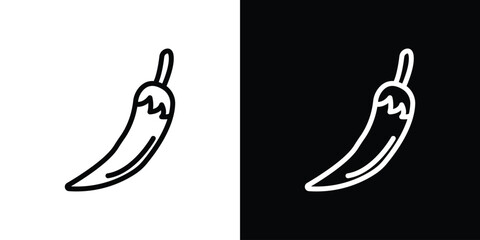 Chili icon. Simple element illustration. outline and flat symbol design