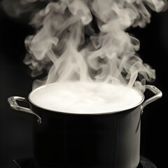 A bubbling pot just before it boils over, steam rising in rhythmic pulses.