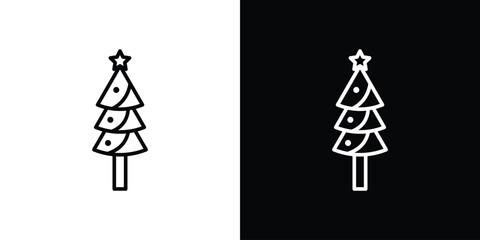 Christmas tree icon. Simple element illustration. outline and flat symbol design
